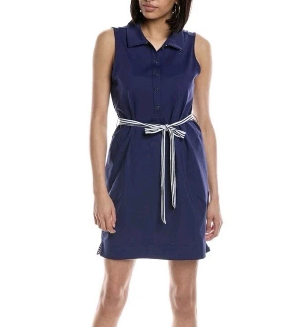 Tommy Bahama Size XLarge Aubrey Blue Belted Athletic Dress Shirtdress Msrp $148